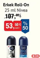 NİVEA ERKEK ROLL-ON DEODORANT 25 ML fiyat ve kampanya bilgisi